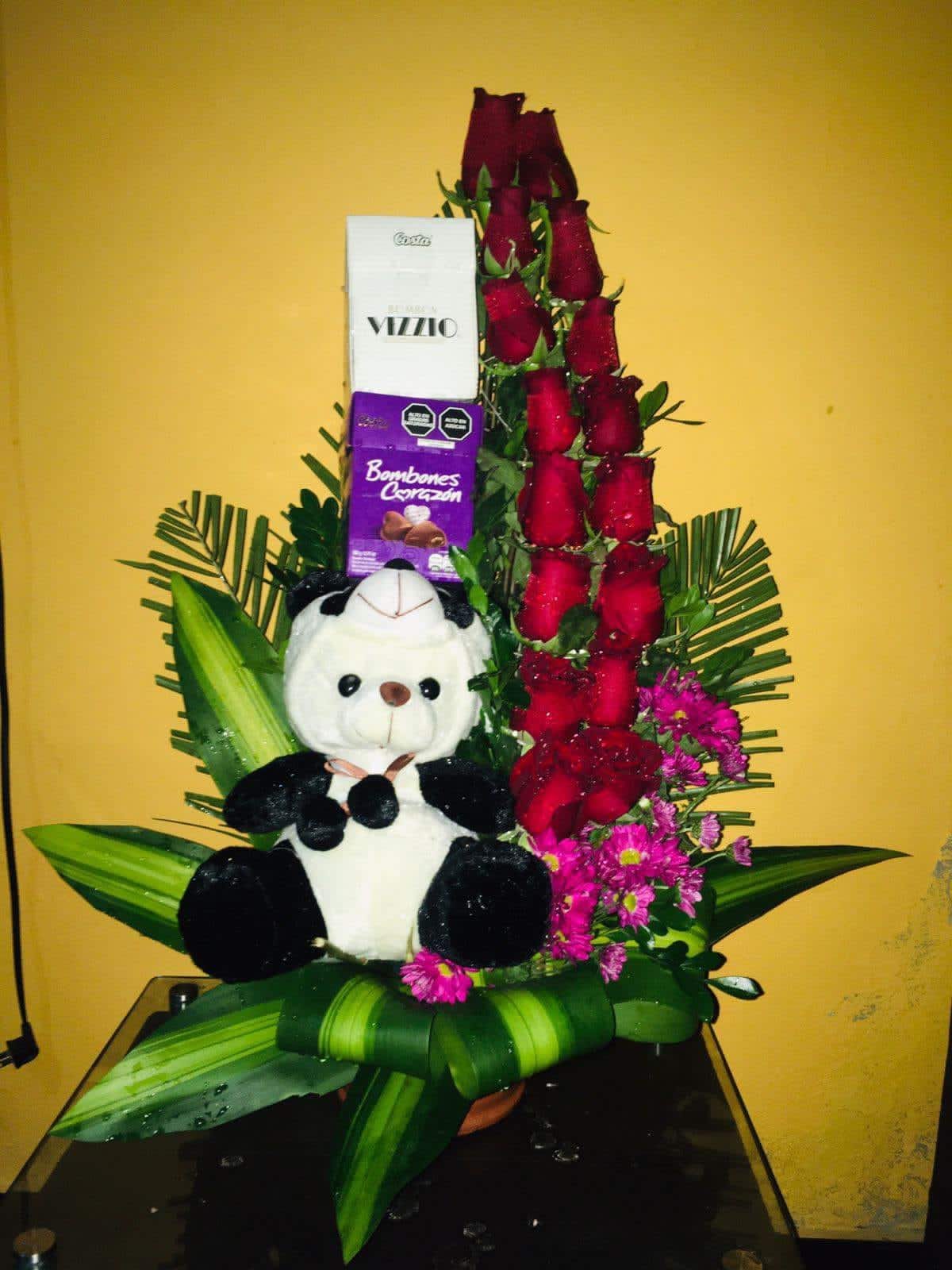 Ramo Detalle Tierno: 12 Rosas con Gypsophila